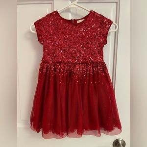 Girls Red Sequin Boden Dress - size 4/5